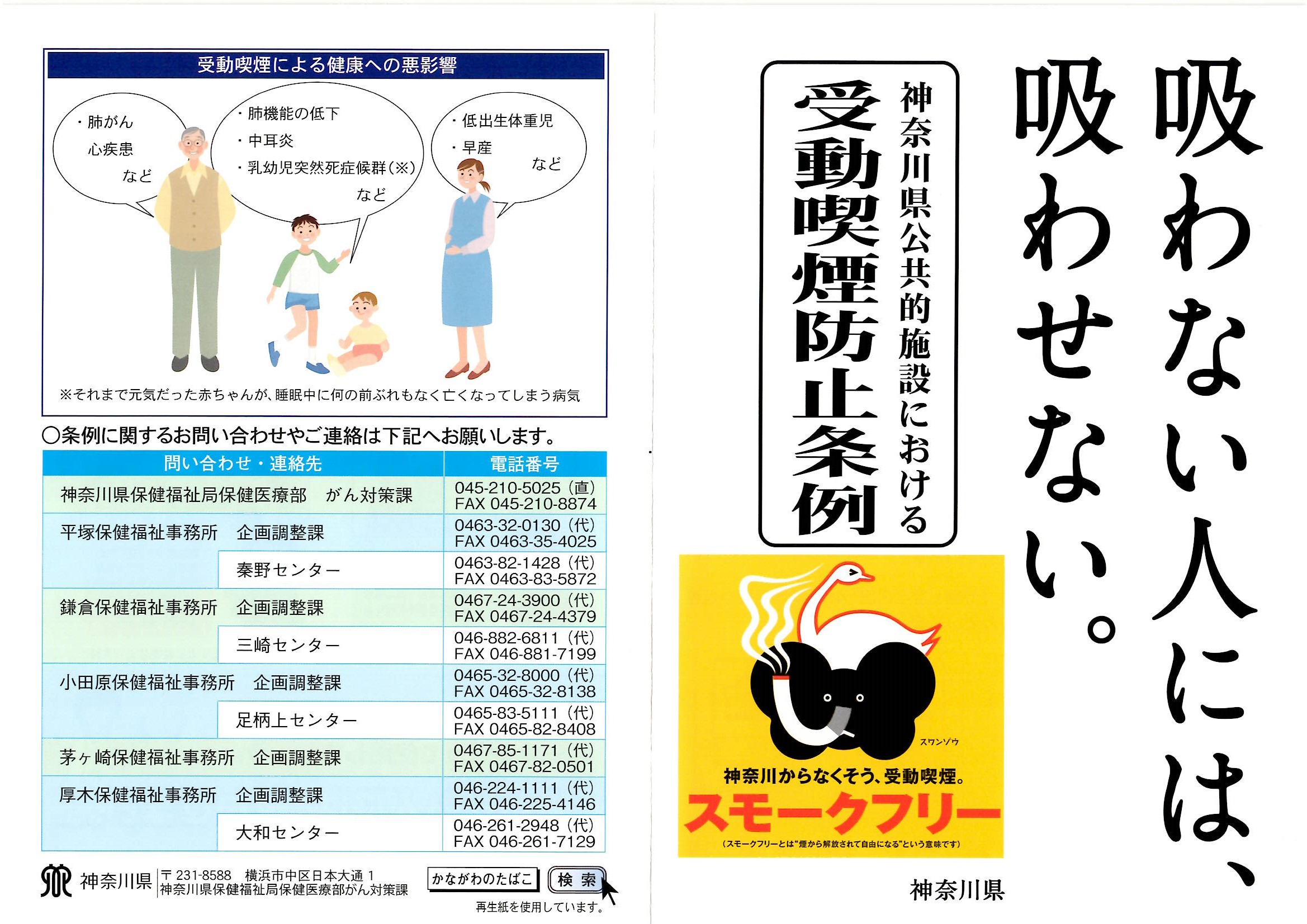神奈川県公共的施設における「受動喫煙防止条例」について 神奈川県旅館生活衛生同業組合